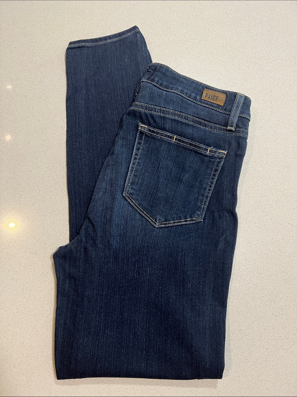 Paige Hoxton Ankle Denim Jean Dark Wash Size 29 Inseam 28” Rise 10.5” Like New